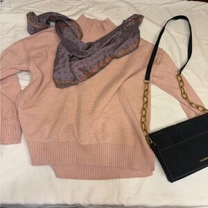 Magaschoni Soft Pink Turtleneck Sweater